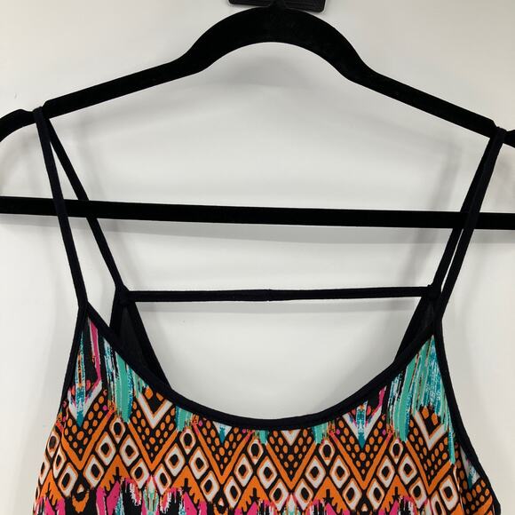 Rue 21 Multi-Color Tribal Lightweight Spaghetti Strap Hi Low Slip Dress READ - Picture 8 of 9